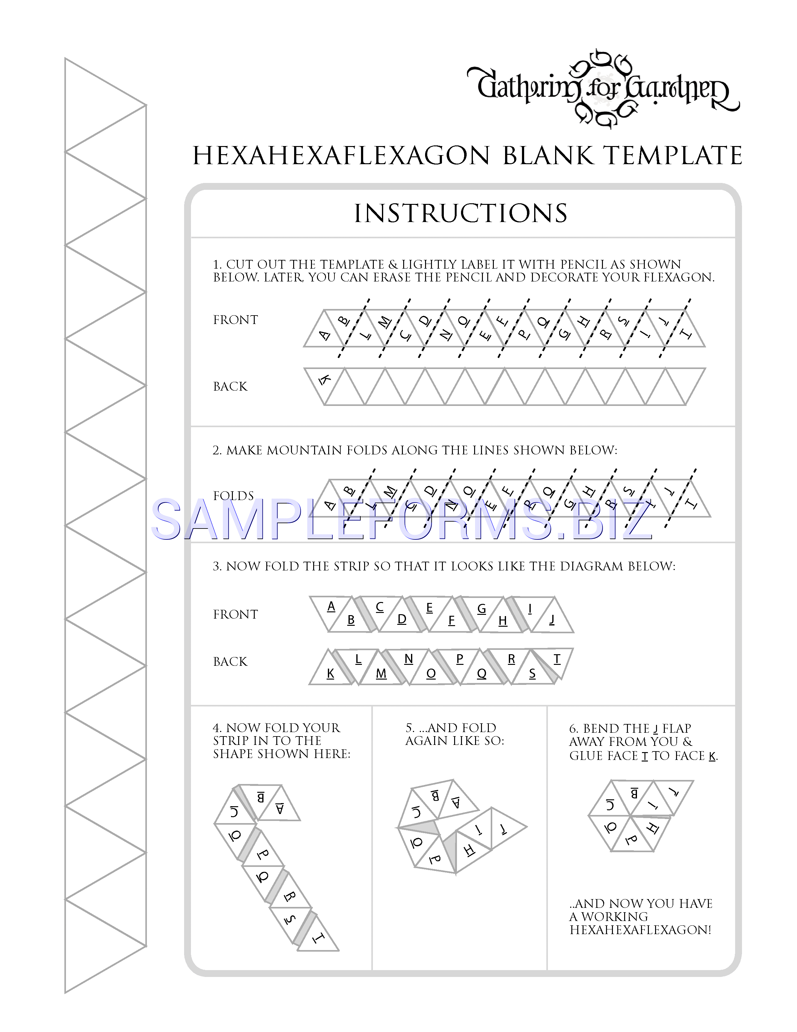 Preview free downloadable Hexaflexagon Template 1 in PDF (page 1)